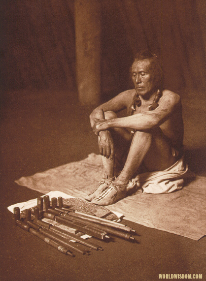 "In the medicine-lodge" - Arikara, by Edward S. Curtis from The North American Indian Volume 5

