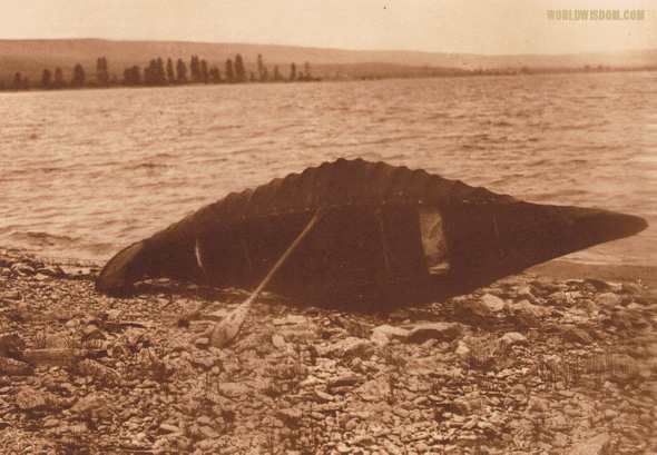 "Kutenai canoe", by Edward S. Curtis from The North American Indian Volume 7

