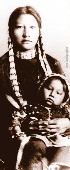 Many Horses (Daughter of Sitting Bull) with son - Hunkpapa Lakota