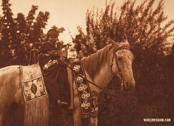 "Learning to ride - Cayuse", by Edward S. Curtis from The North American Indian Volume 8

