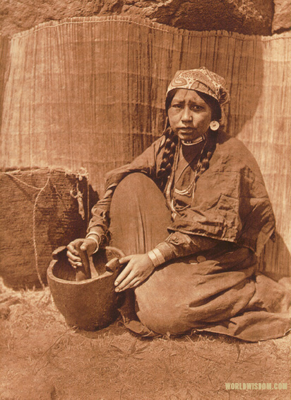 "Pounding fish - Wishham", by Edward S. Curtis from The North American Indian Volume 8

