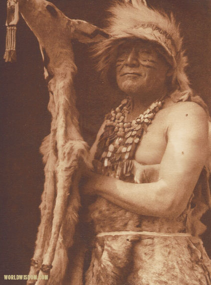 "White deerskin dance costume - Hupa", by Edward S. Curtis from The North American Indian Volume 13

