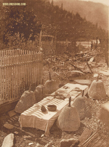 "A Yurok cemetery - Yurok", by Edward S. Curtis from The North American Indian Volume 12

