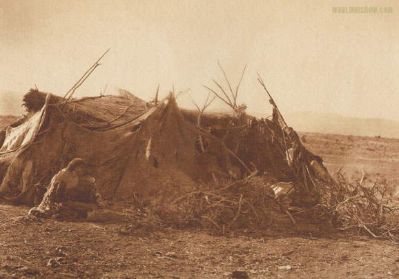 "Achomawi summer hut - Achomawi", by Edward S. Curtis from The North American Indian Volume 13

