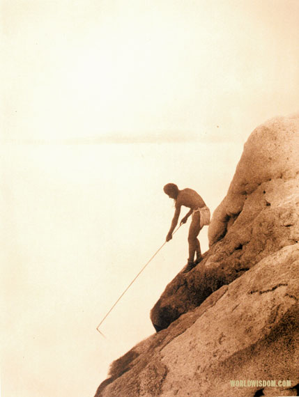 "Fishing with a gaff-hook" - Paviotso, by Edward S. Curtis from The North American Indian Volume 15
