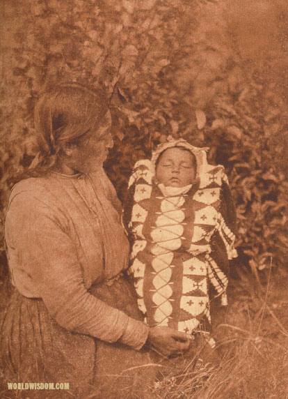 "Isqe-sis - 'Woman Small' - and child" - Cree, by Edward S. Curtis from The North American Indian Volume 18
