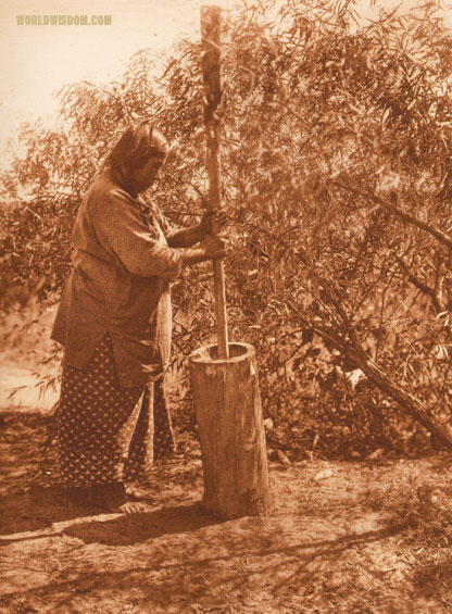 "Wichita mortar", by Edward S. Curtis from The North American Indian Volume 19
