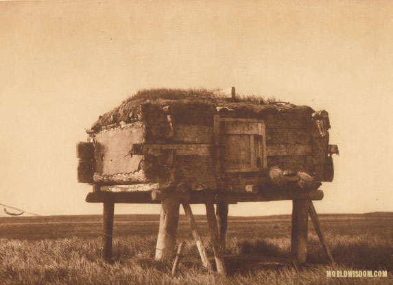 "Food caches" - Eskimo of Hooper Bay, by Edward S. Curtis from The North American Indian Volume 20
