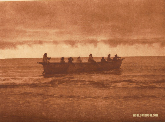 "Start of whale hunt" - Eskimo of Prince of Wales Island, by Edward S. Curtis from The North American Indian Volume 20
