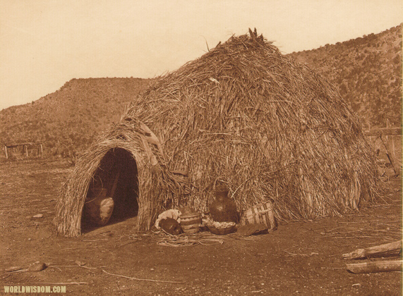 "Primitive Apache home" - Apache, by Edward S. Curtis from The North American Indian Volume 1